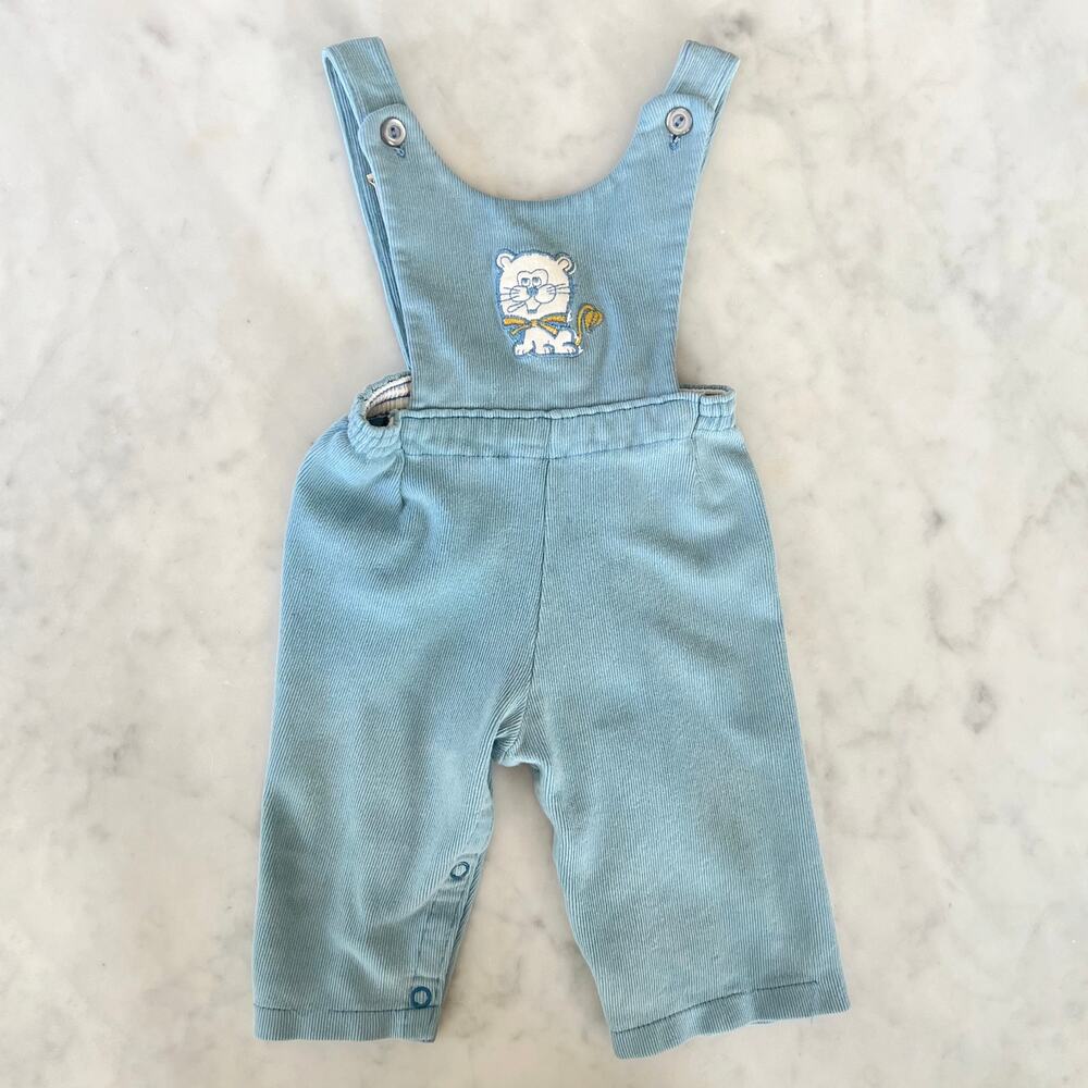 Vintage 70s 80s Baby Boy Lion Patch Overalls by Carter's / 9-12 Months